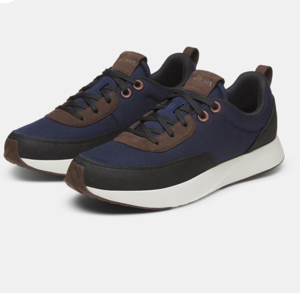 New Allbirds Courier Lux Navy Brown Low-Profile Athletic Shoe Womens 10